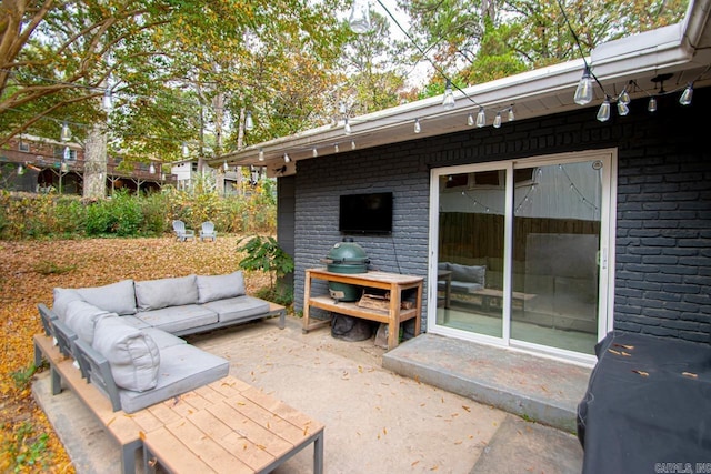 view of patio with an outdoor living space