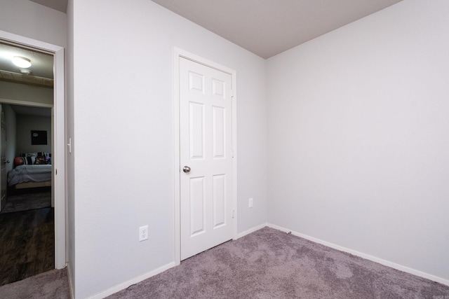 interior space with carpet flooring and a closet