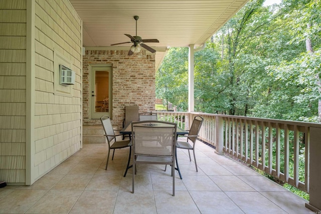 view of patio / terrace featuring ceiling fan