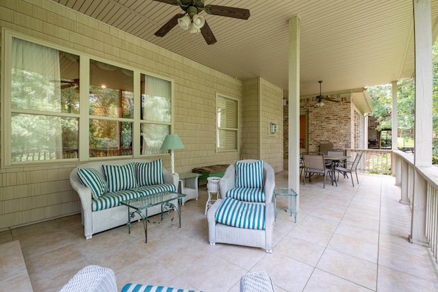 view of patio / terrace with outdoor lounge area and ceiling fan