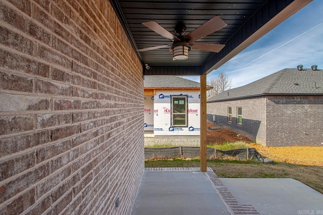 view of patio / terrace with ceiling fan