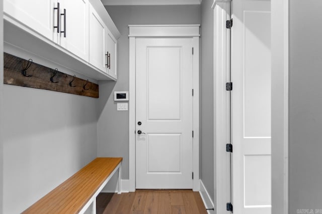 mudroom featuring light hardwood / wood-style floors