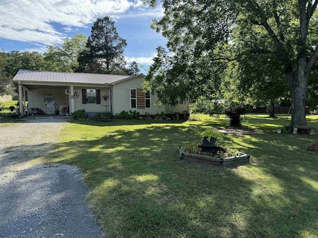 view of front of house with a front yard