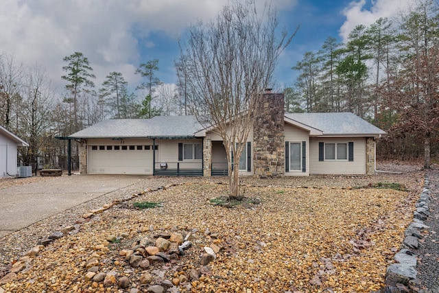 ranch-style home with a garage