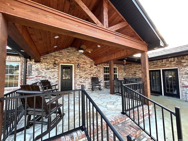 deck featuring ceiling fan