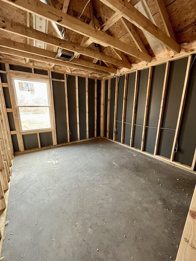 misc room featuring lofted ceiling