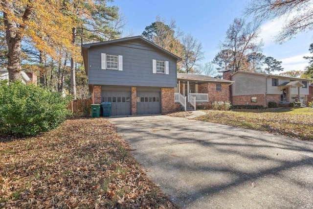 split level home with a garage