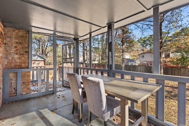 view of unfurnished sunroom