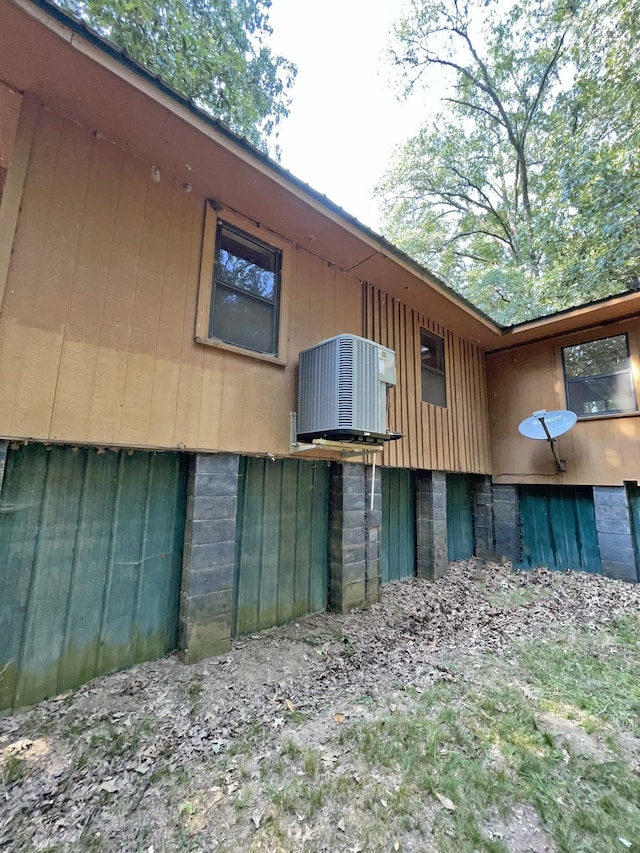 view of home's exterior featuring central AC