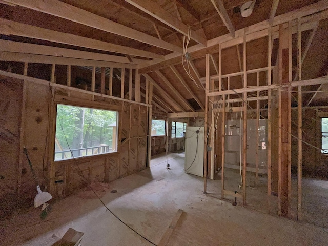 misc room featuring vaulted ceiling