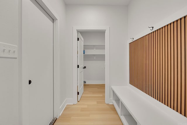 mudroom with light wood-type flooring