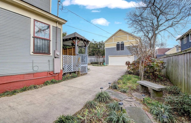 exterior space featuring a gazebo