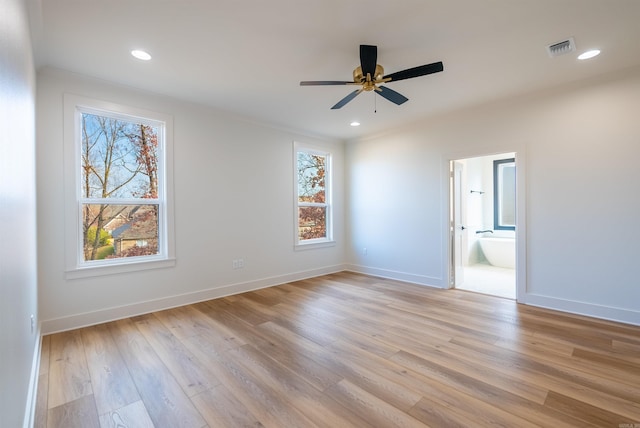 110 Eagle Ridge Dr, Maumelle, AR 72113 - spare room with light wood-type flooring, a wealth of natural light, and ceiling fan