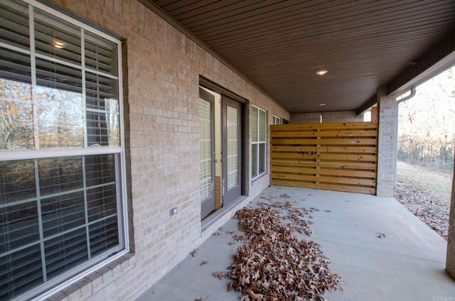 view of patio / terrace featuring french doors