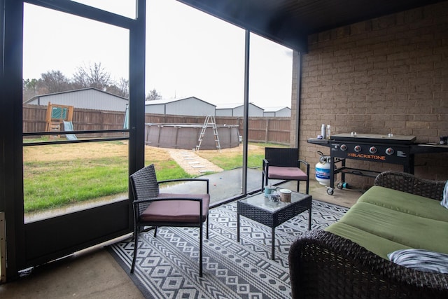 view of sunroom