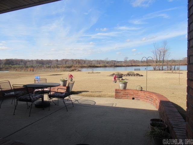 view of patio / terrace featuring a water view