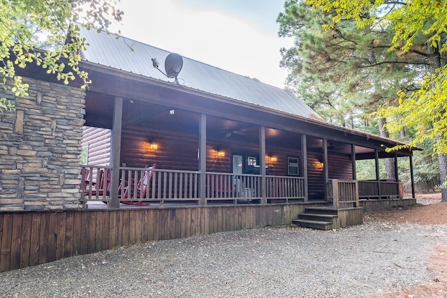 exterior space featuring a porch