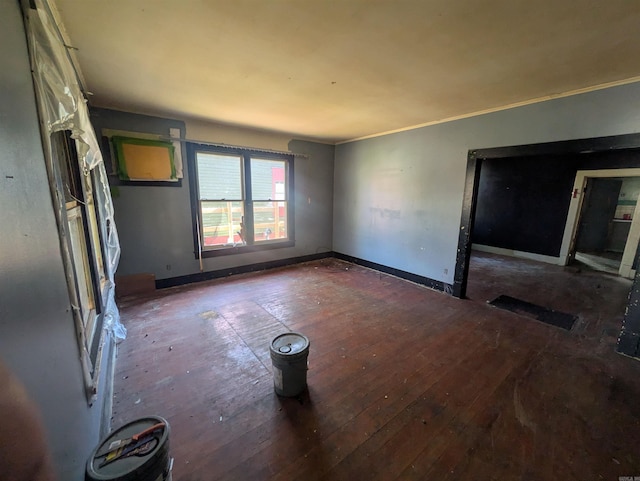 interior space with dark hardwood / wood-style flooring