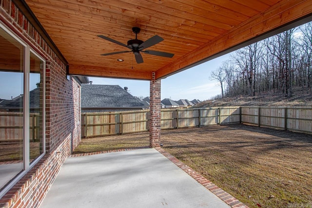 view of patio / terrace with ceiling fan