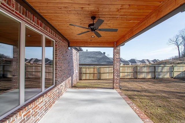 view of patio / terrace with ceiling fan