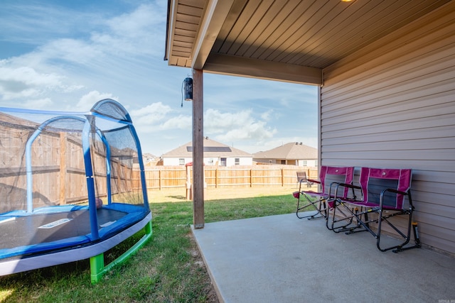 view of patio featuring a trampoline