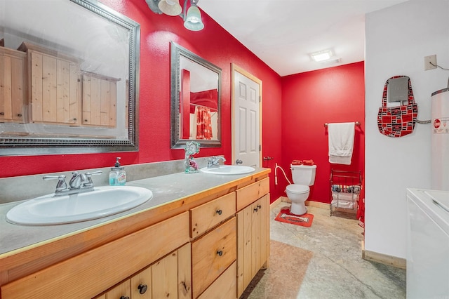 bathroom featuring tile patterned flooring, vanity, and toilet