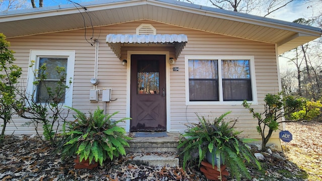 view of exterior entry