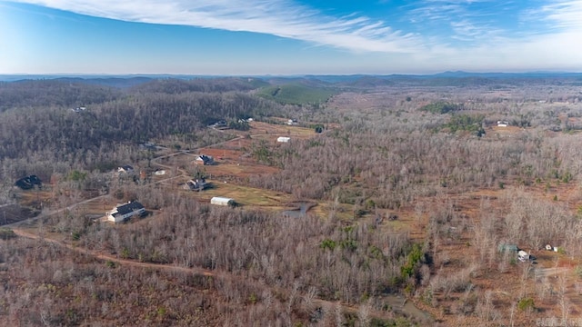 aerial view with a mountain view