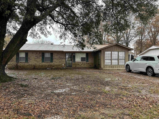 view of single story home