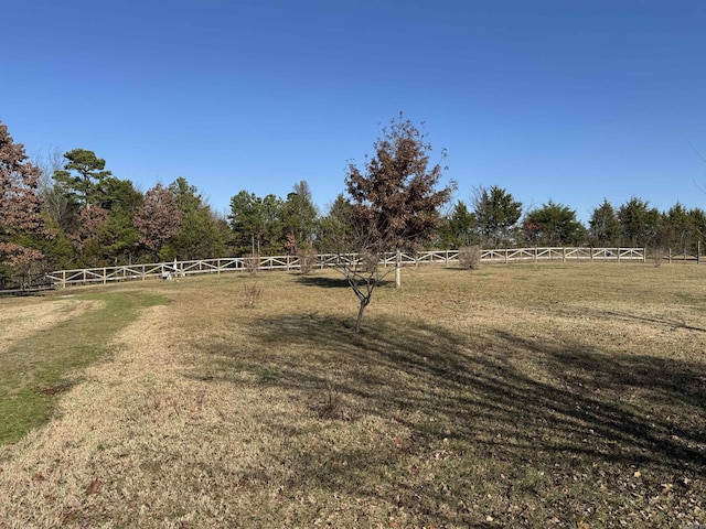 view of yard with a rural view