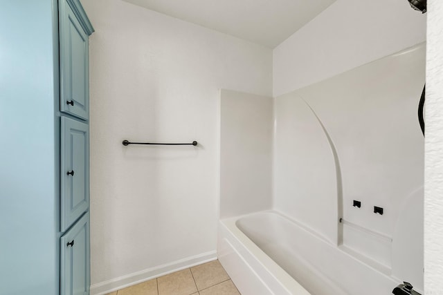 bathroom with tile patterned floors and plus walk in shower