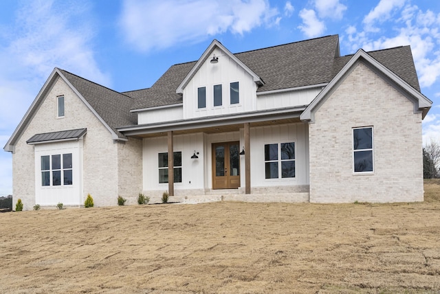 view of front of property featuring french doors