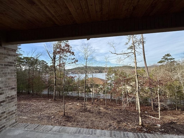 view of yard featuring a water view