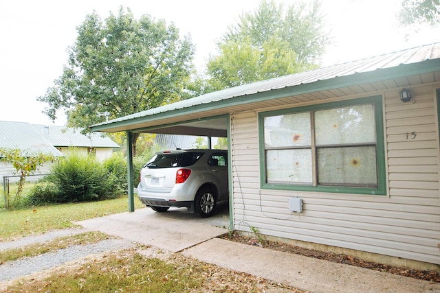 view of parking featuring a carport