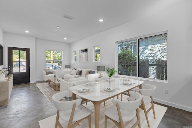 dining space featuring a wealth of natural light