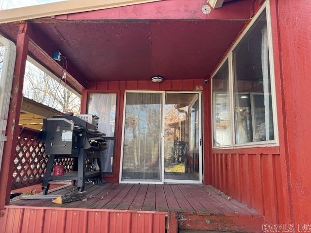 wooden deck with covered porch