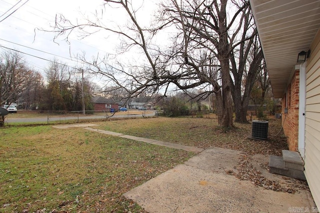 view of yard with central AC