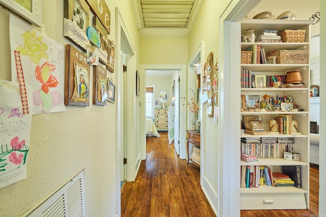 hall featuring dark hardwood / wood-style floors