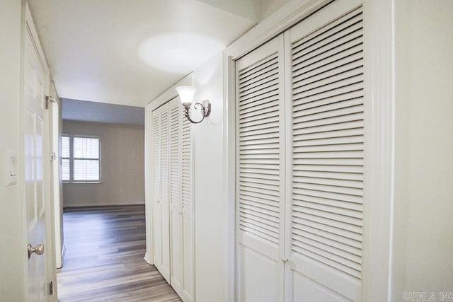 hallway featuring light hardwood / wood-style flooring