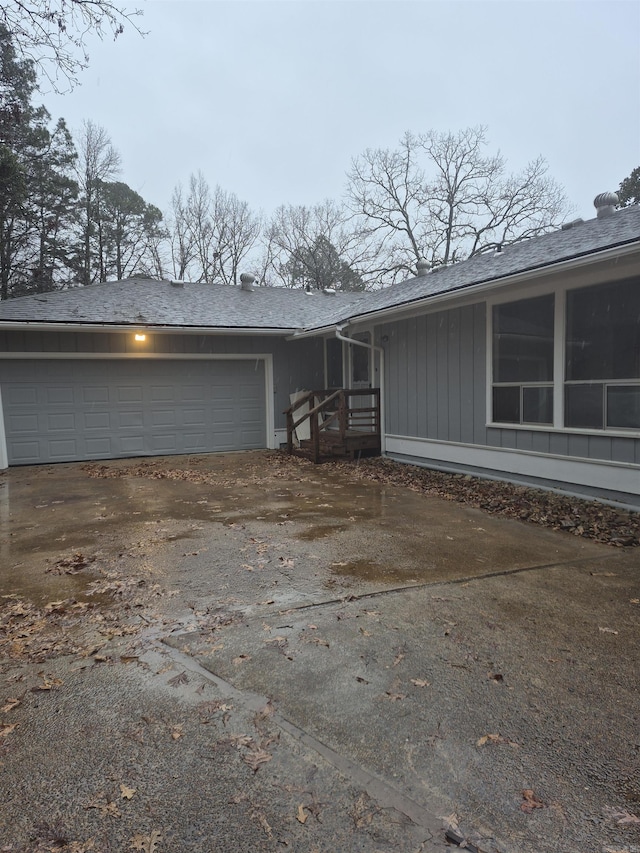 view of home's exterior with a garage