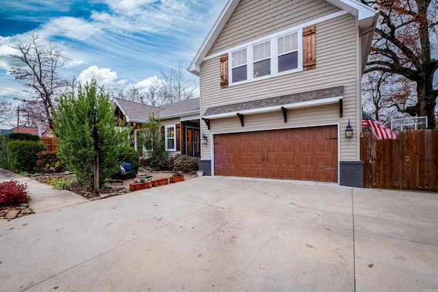 view of property featuring a garage