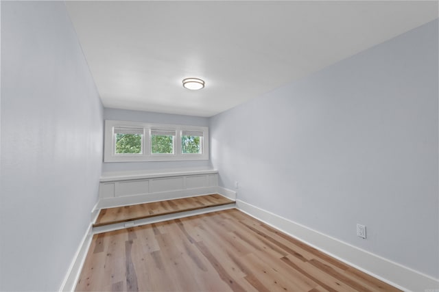 empty room with light wood-type flooring