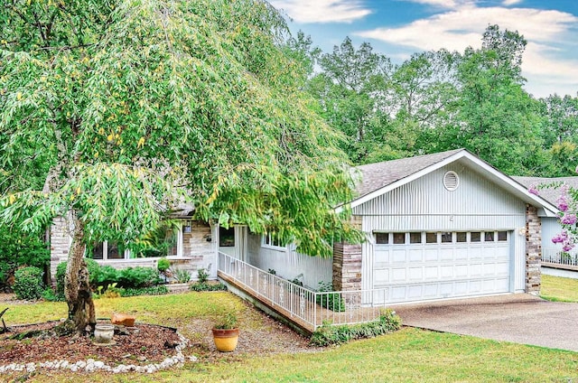 view of front of home with a garage