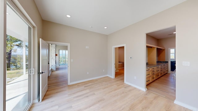 empty room featuring light hardwood / wood-style flooring and a wealth of natural light