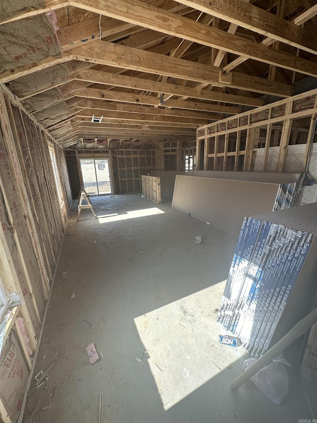 view of unfinished attic