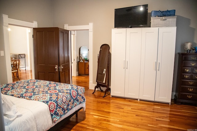 bedroom featuring light hardwood / wood-style floors