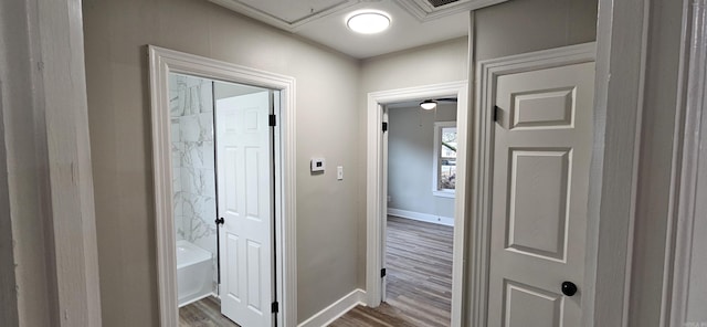 hall featuring hardwood / wood-style flooring