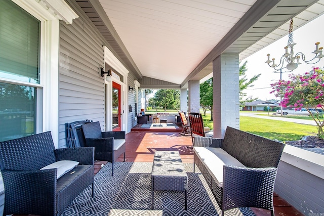 view of patio with a porch