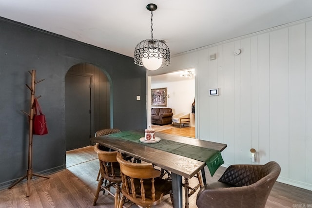 dining area featuring wood-type flooring