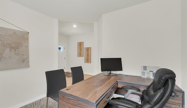 office featuring light hardwood / wood-style flooring